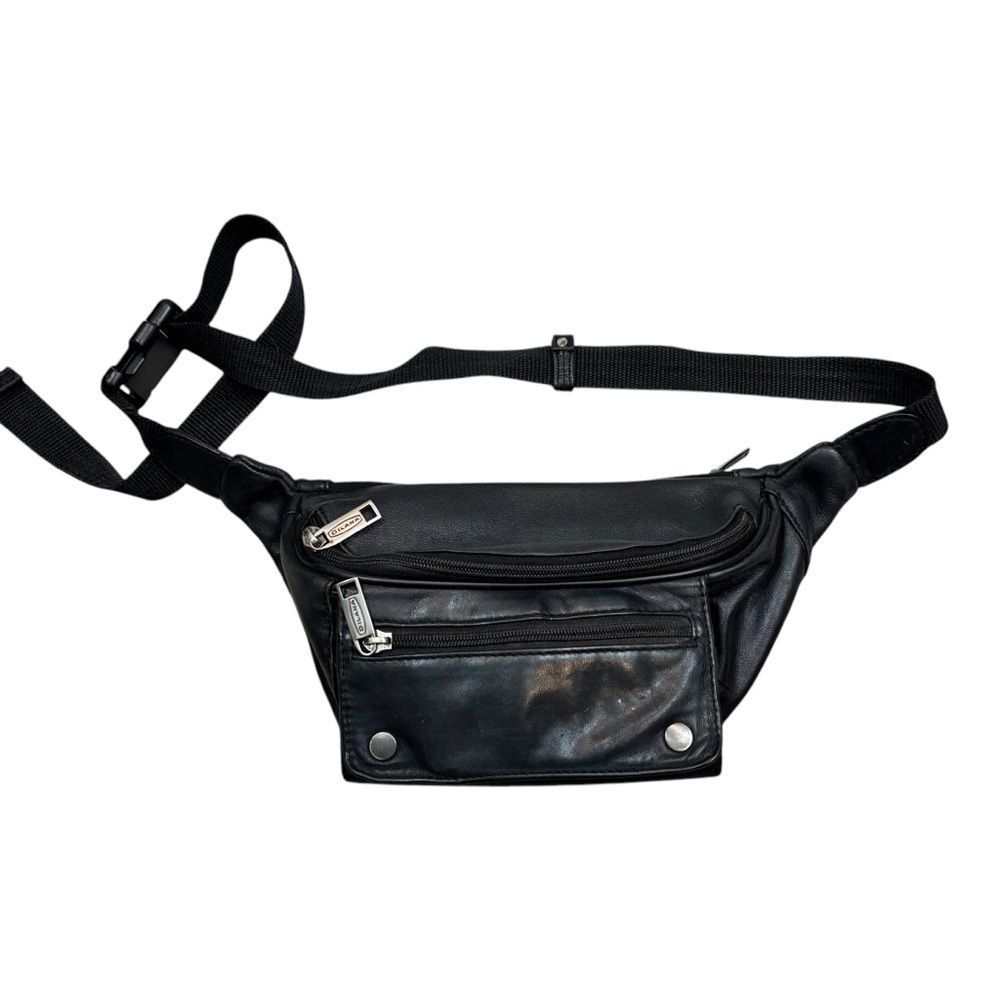 Dilana Brand Black Leather Waist‎ Bag Large